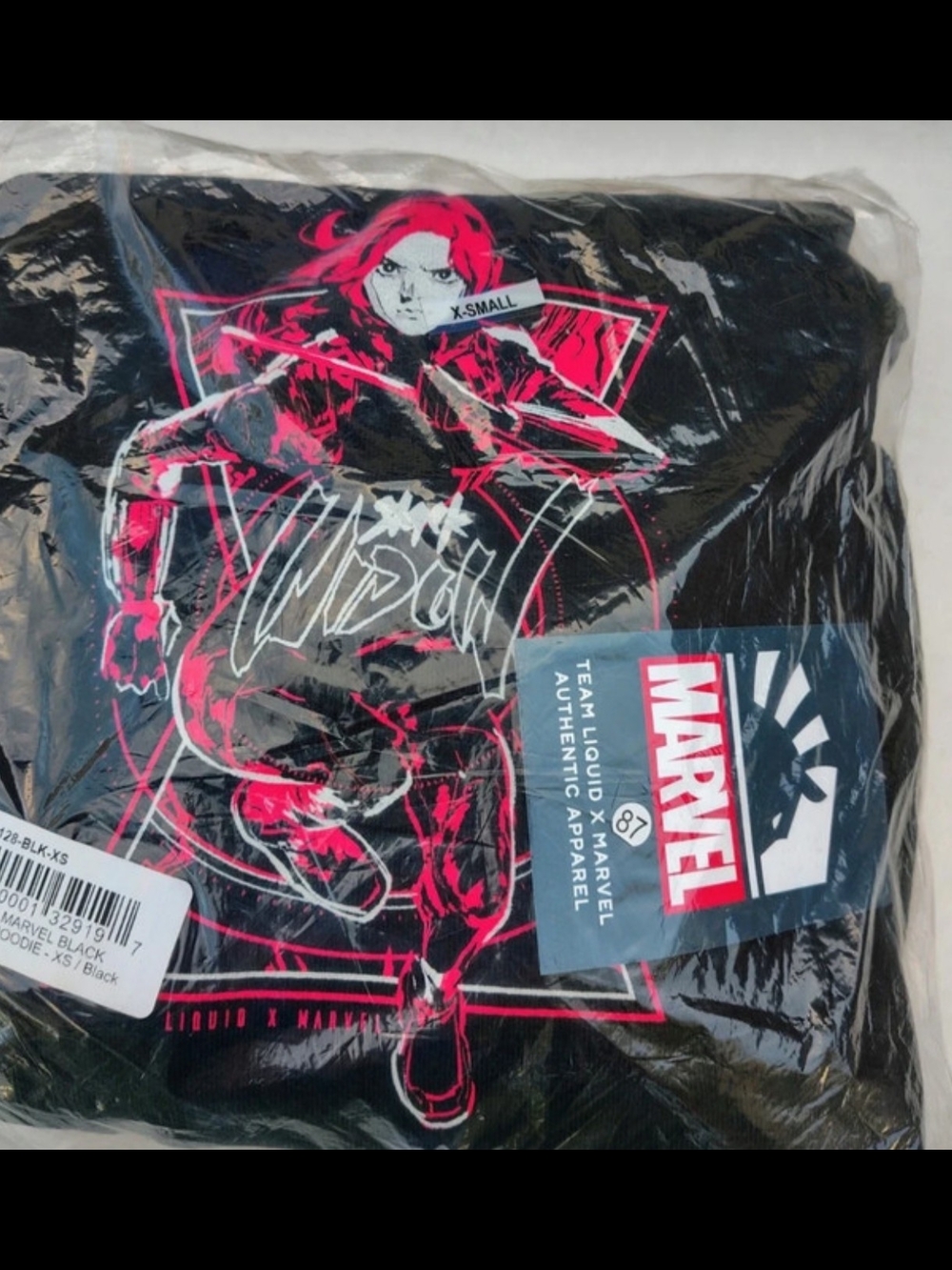 Marvel Mens Black Widow Xs Hoodie